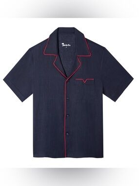 Tombolo Resort Linen Navy Shirt Size Small